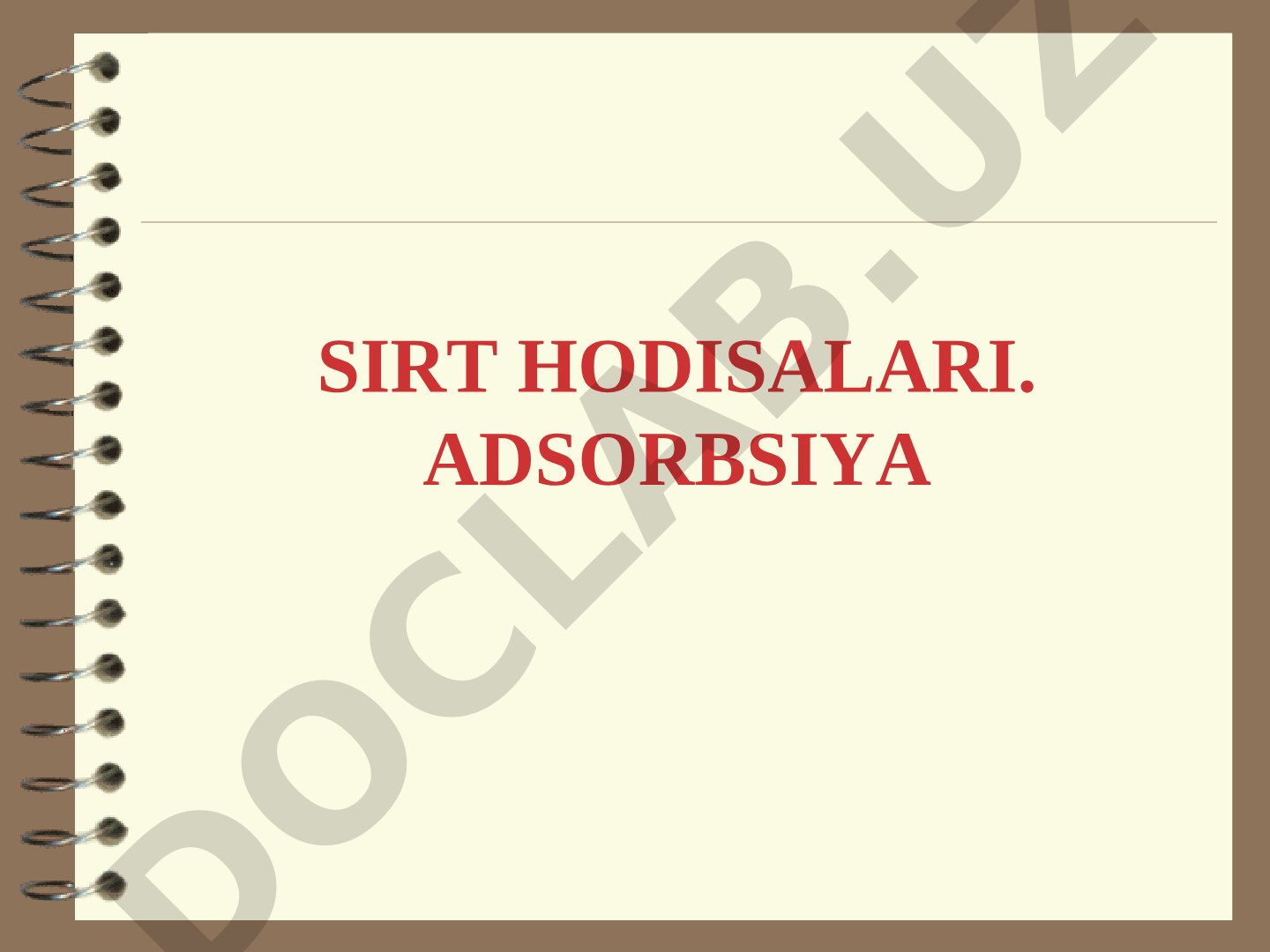 Sirt hodisalari. Adsorbsiya
