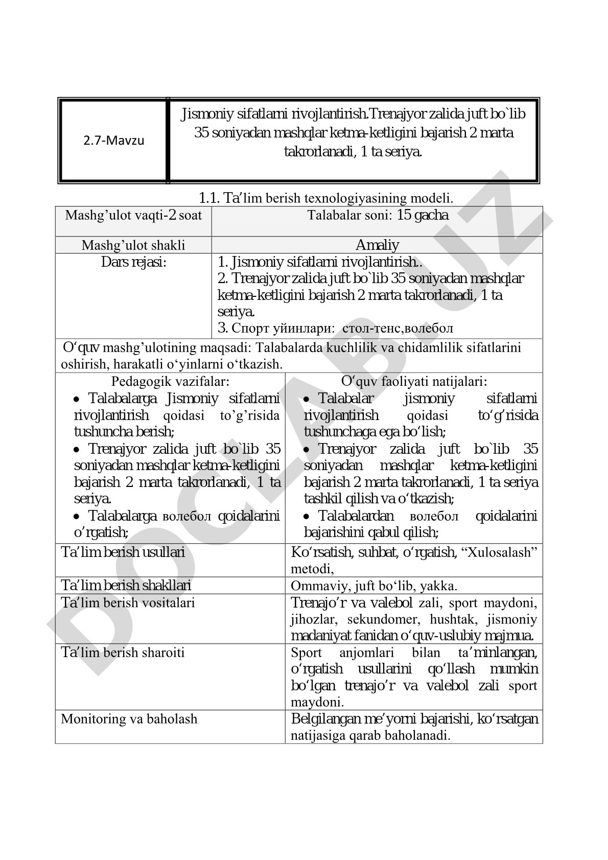 Jismoniy sifatlarni rivojlantirish va sport o'yinlari