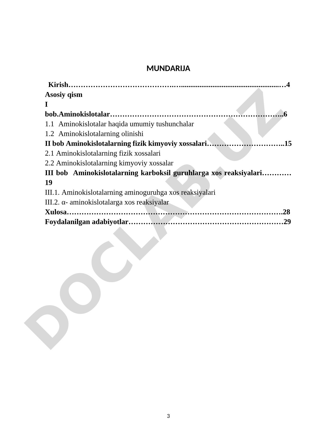 Aminokislotalarning olinishi, fizik-kimyoviy xossalari va olinish usullari