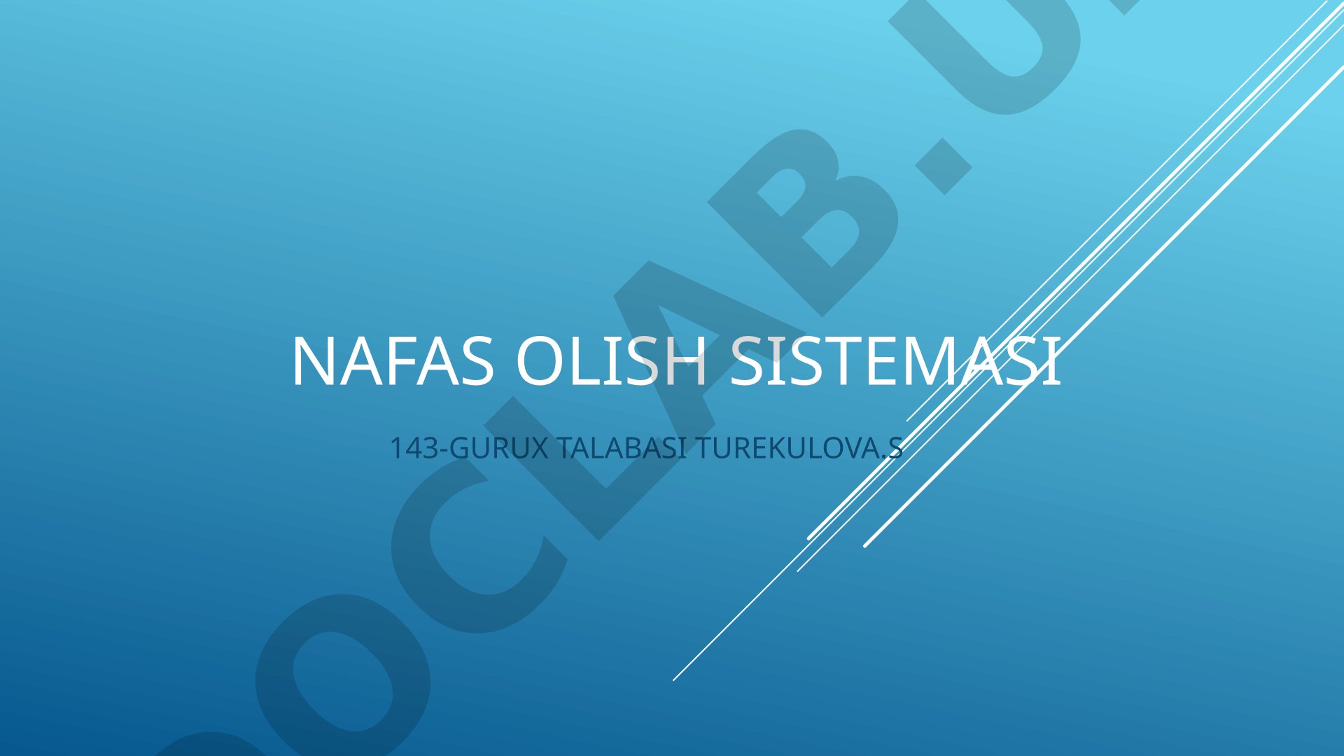 Nafas olish sistemasi