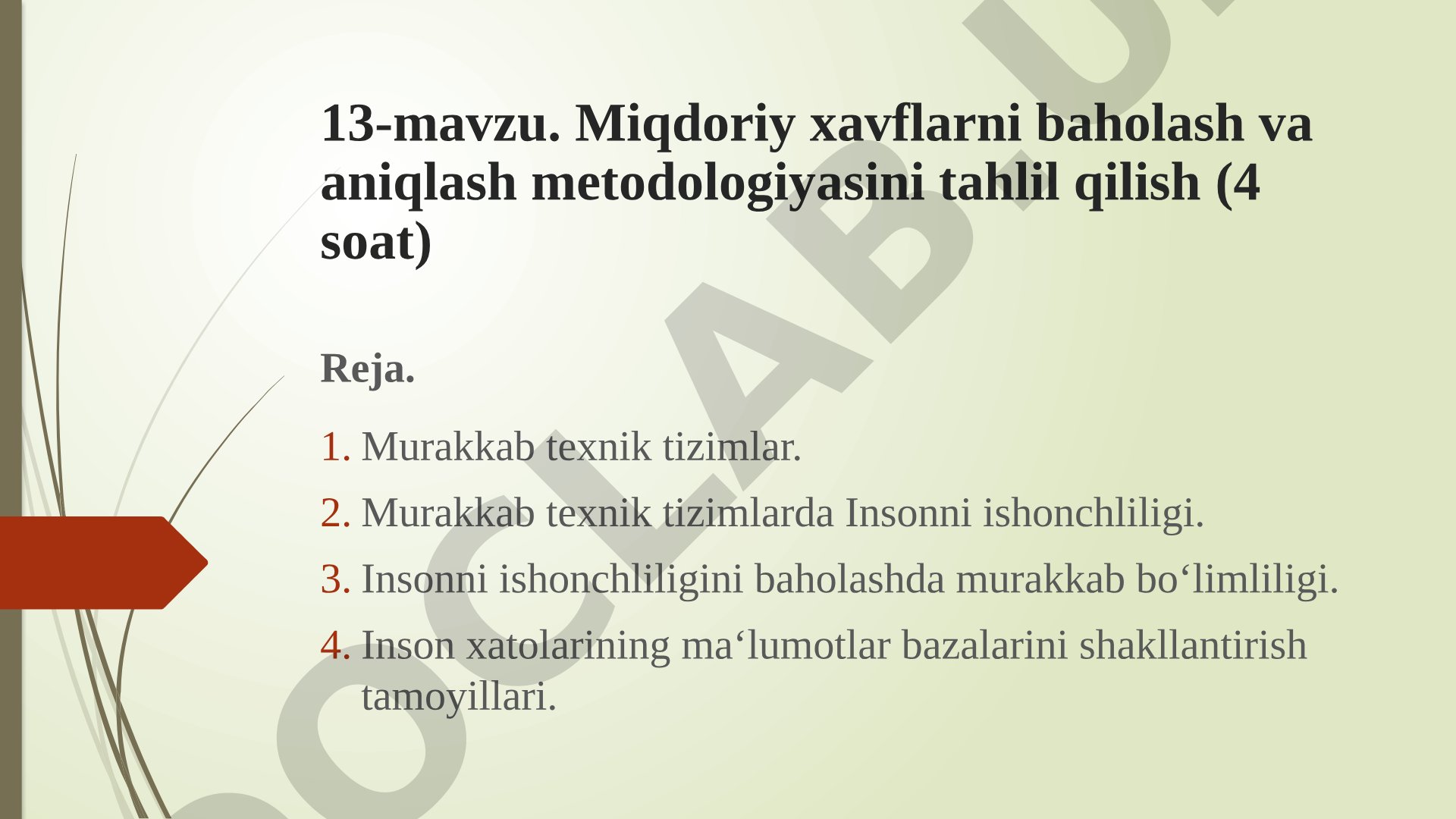 Miqdoriy xavflarni baholash va aniqlash metodologiyasini tahlil qilish