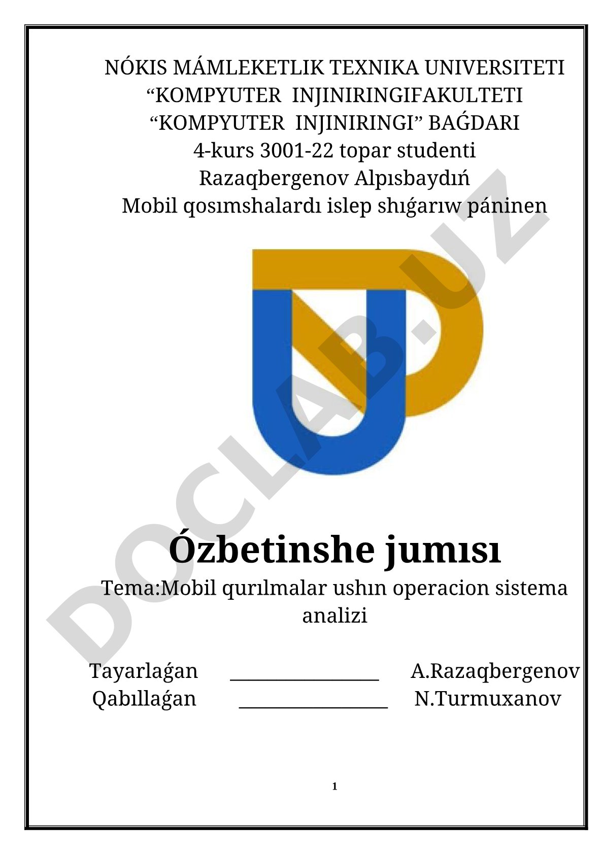 Mobil qurılmalar ushın operacion sistema analizi