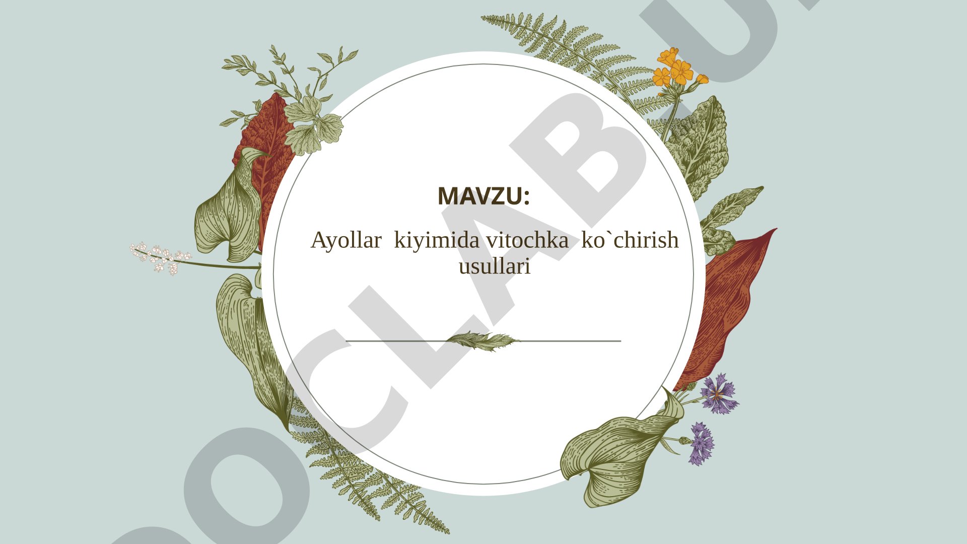 Ayollar kiyimida vitochka ko'chirish usullari