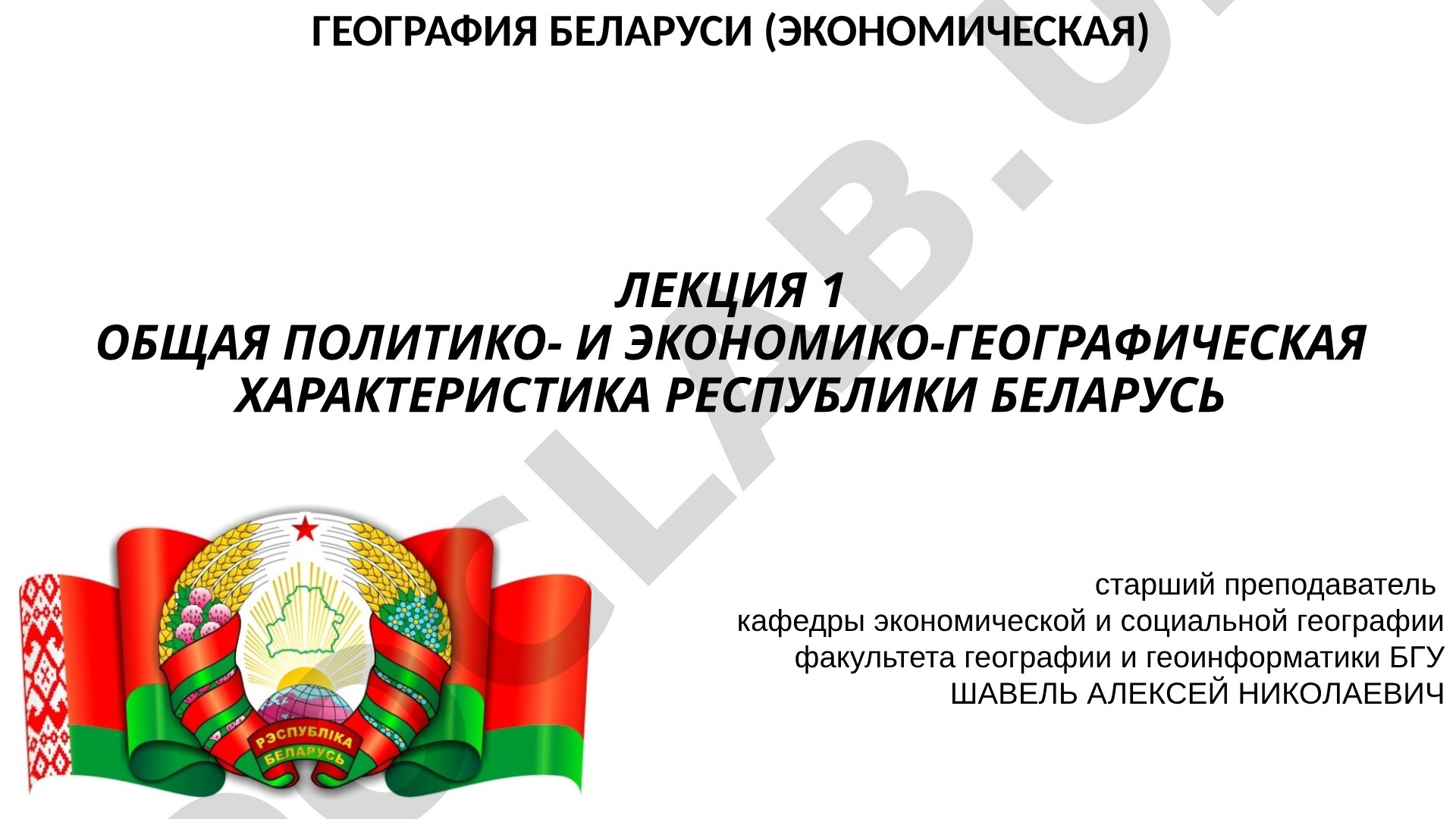 Общая политико- и экономико-географическая характеристика Республики Беларусь