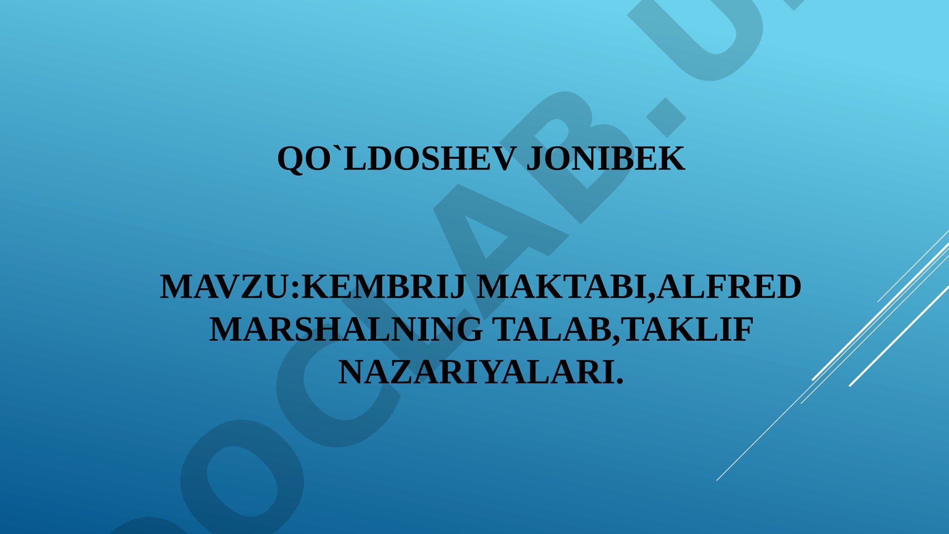 Kembrij maktabi, Alfred marshalning talab, taklif nazariyalari