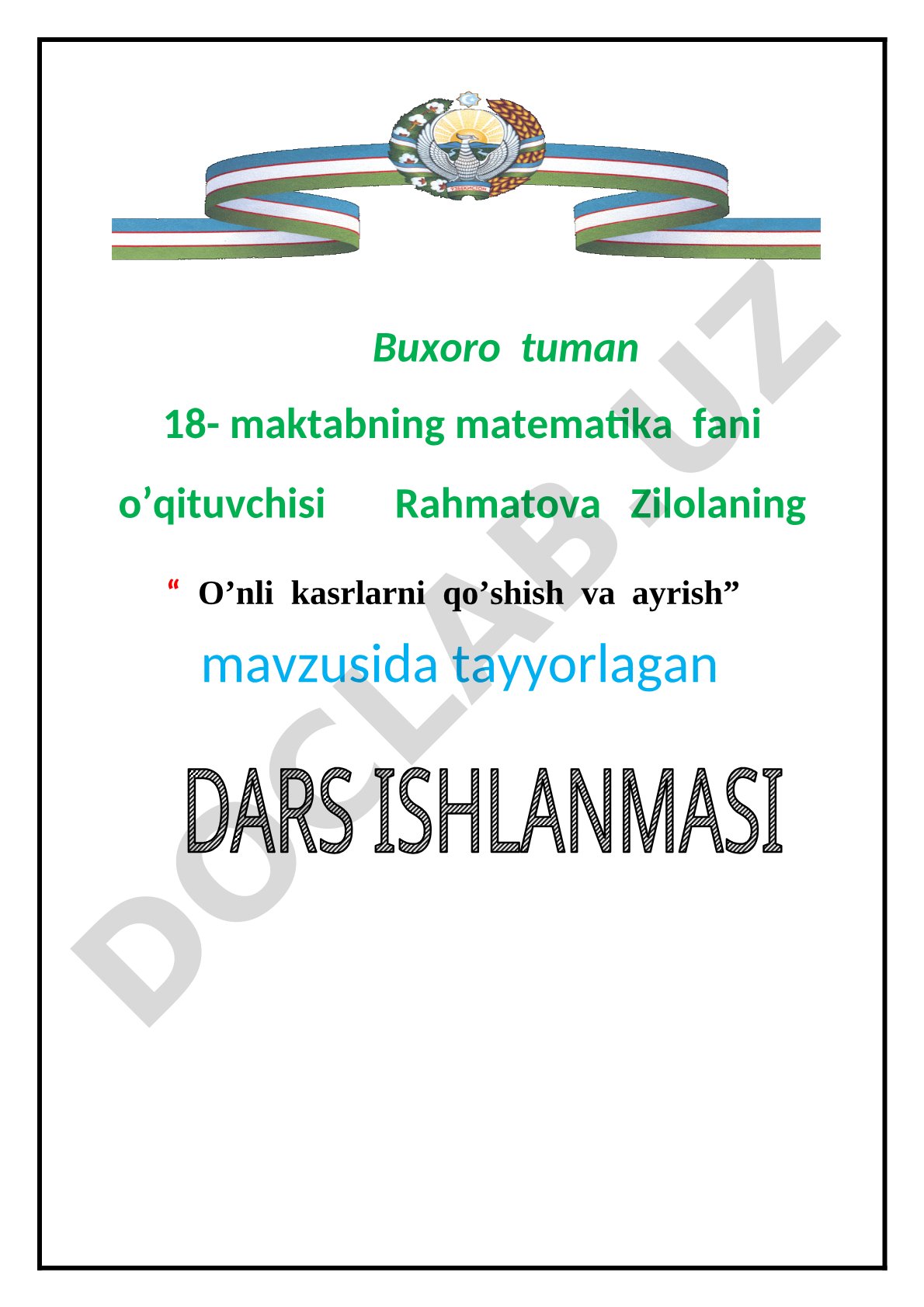O'nli kasrlarni qo'shish va ayirish