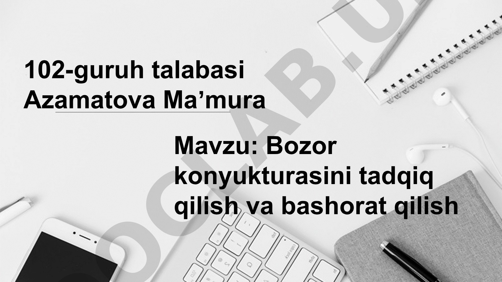 Bozor konyukturasini tadqiq qilish va bashorat qilish