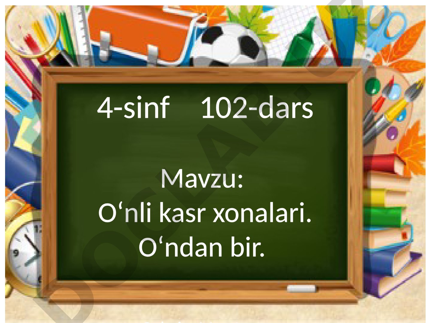 O‘nli kasr xonalari. O‘ndan bir