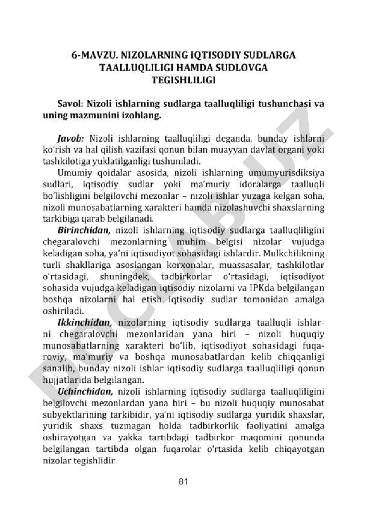 PDF hujjatda faqat sahifa raqamlari mavjud