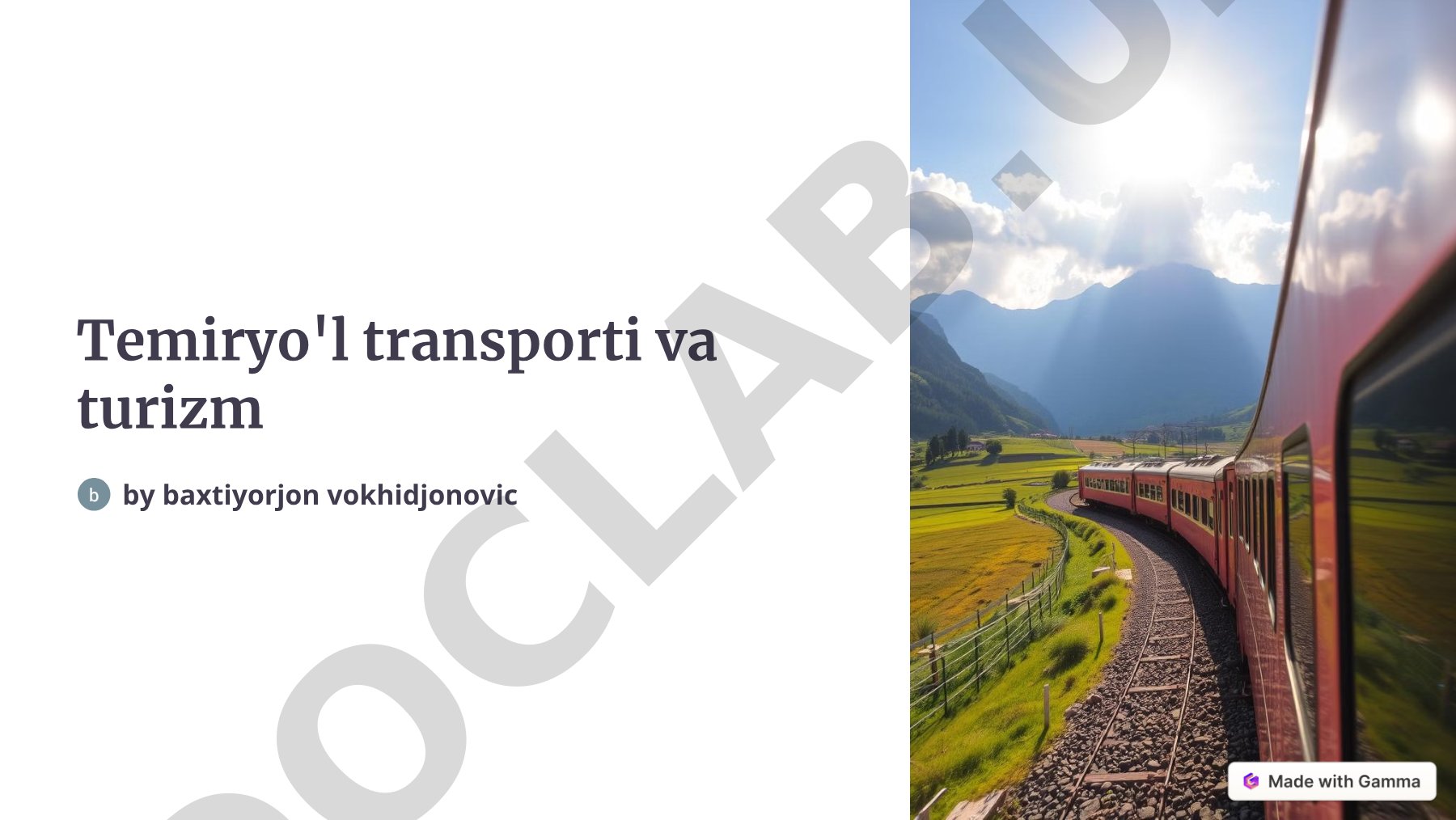Temiryo'l transporti va turizm