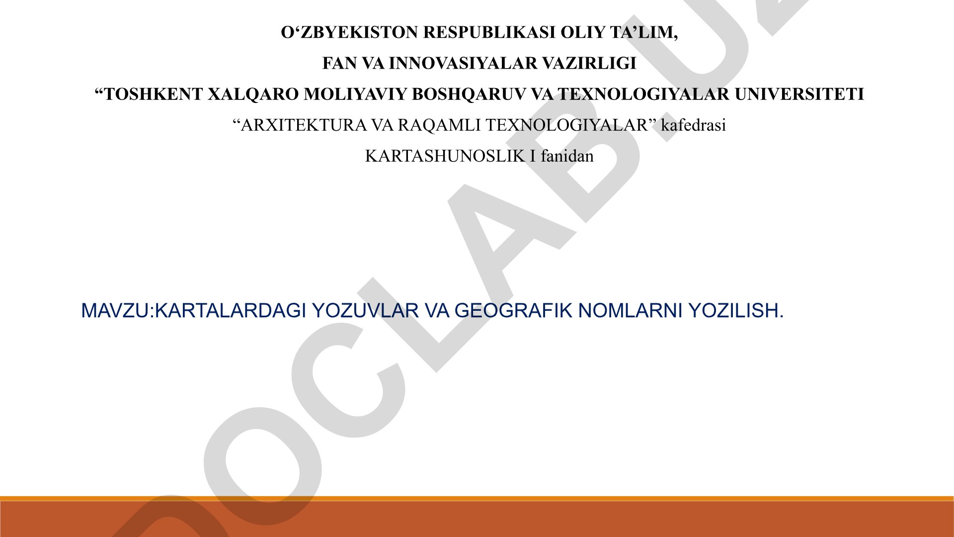 Kartalardagi yozuvlar va geografik nomlarni yozilish