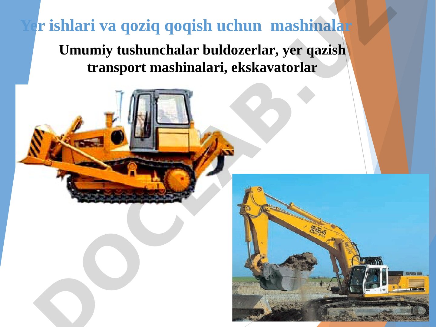 Yer ishlari va qoziq qoqish uchun mashinalar