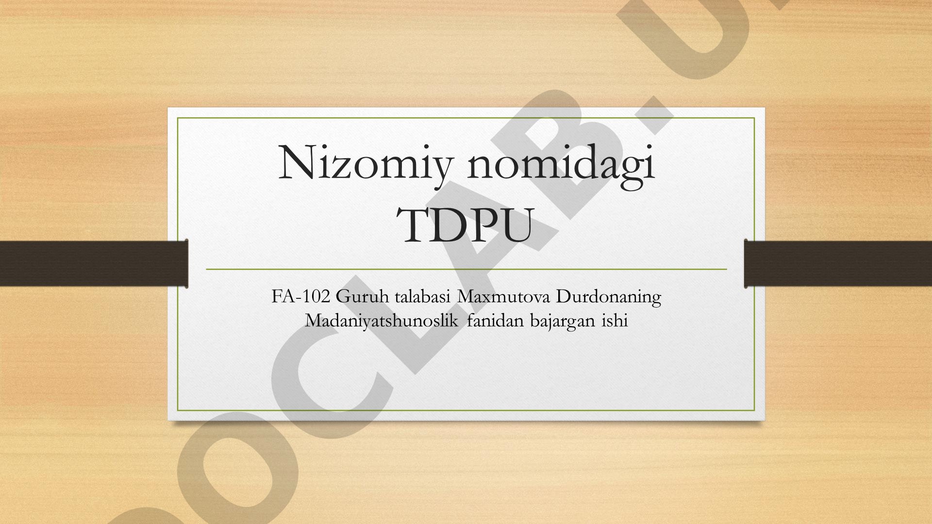 Istiqlol milliy madaniy taraqqiyotining omili
