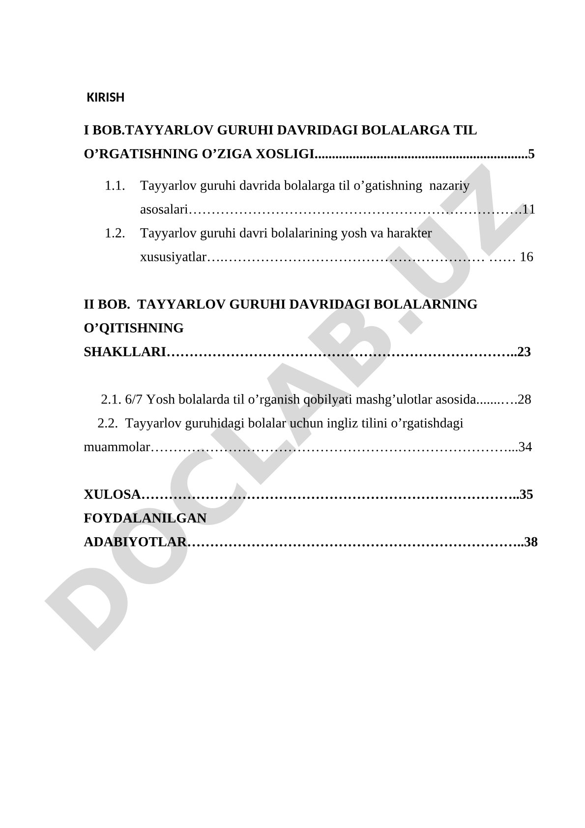 Tayyarlov guruhi bolalarini xorijiy(ingliz)tiliga o’rgatish metodikasi