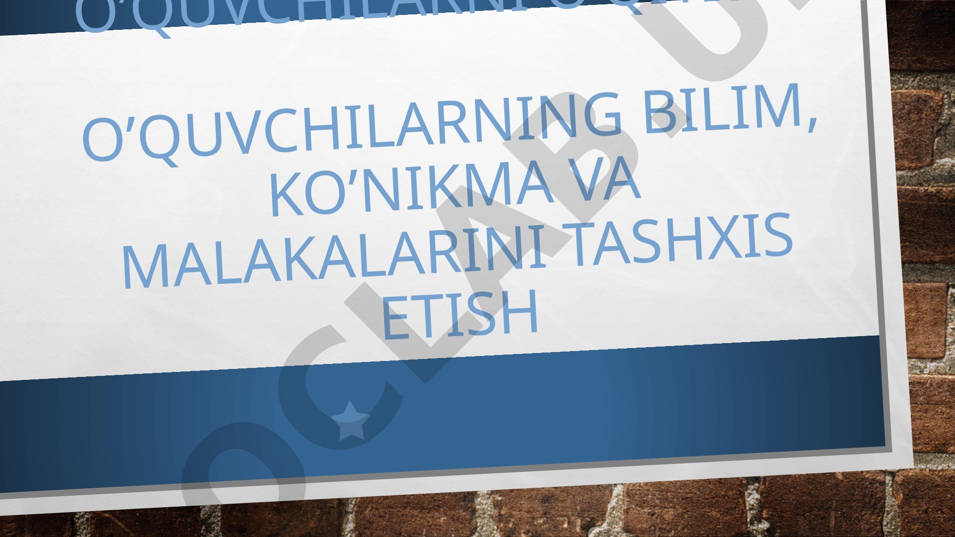 Iqtidorli o'quvchilarni o'qitish va bilimlarni tashxis etish