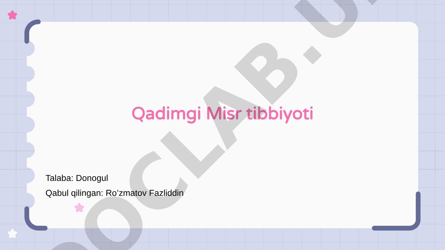 Qadimgi Misr tibbiyoti