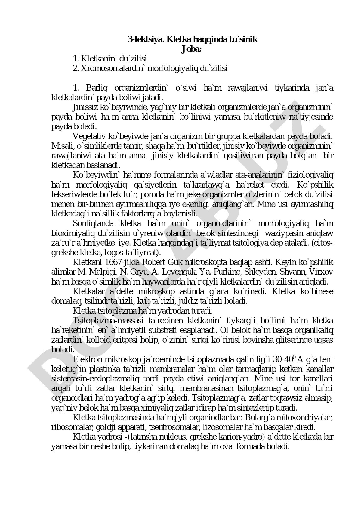 Kletka haqqinda tu`sinik