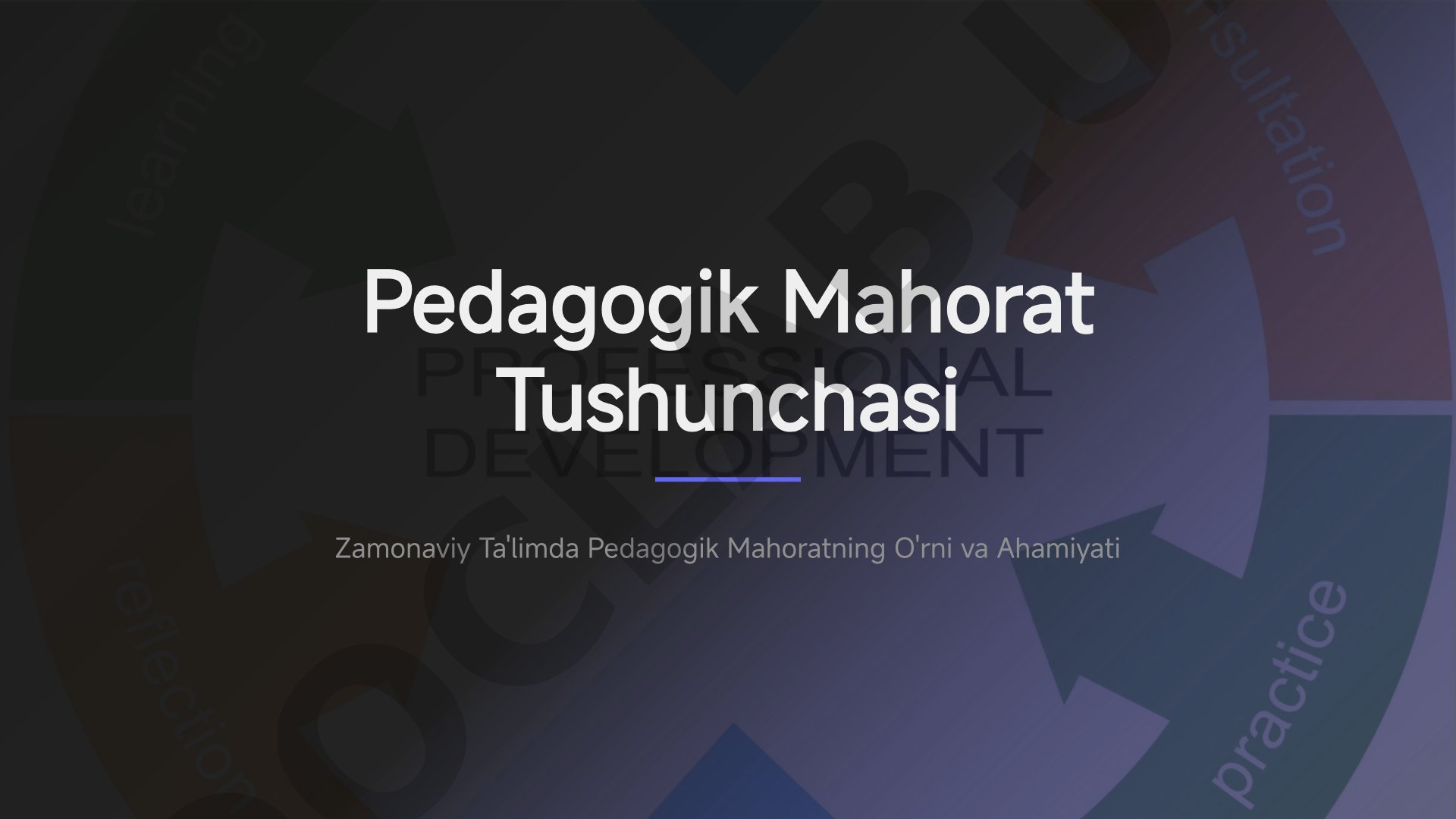 Pedagogik Mahorat Tushunchasi Zamonaviy Ta'limda Pedagogik Mahoratning O'rni va Ahamiyati