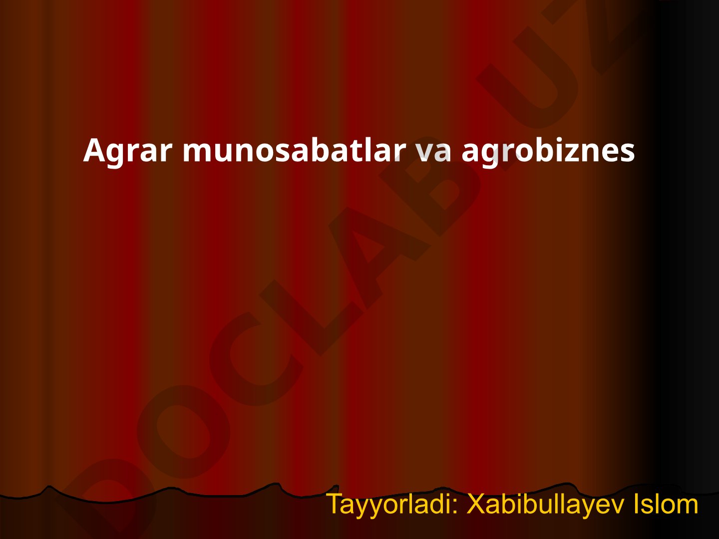 Agrar munosabatlar va agrobiznes