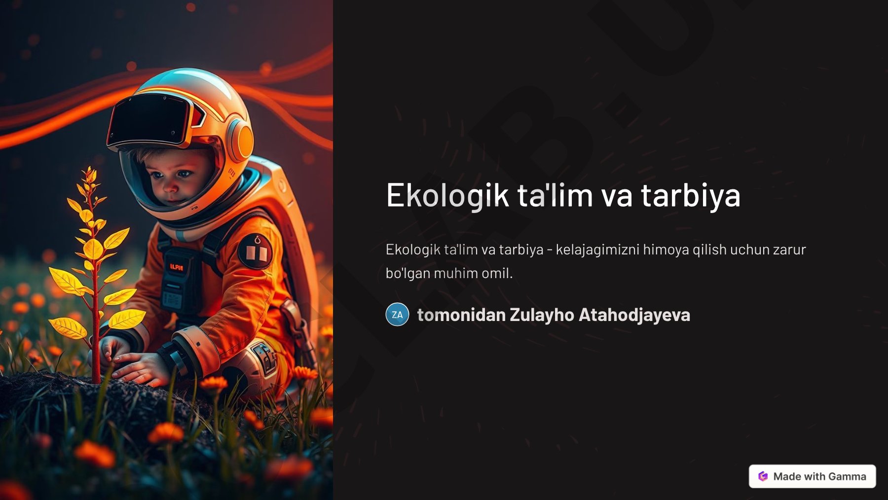 Ekologik ta'lim va tarbiya