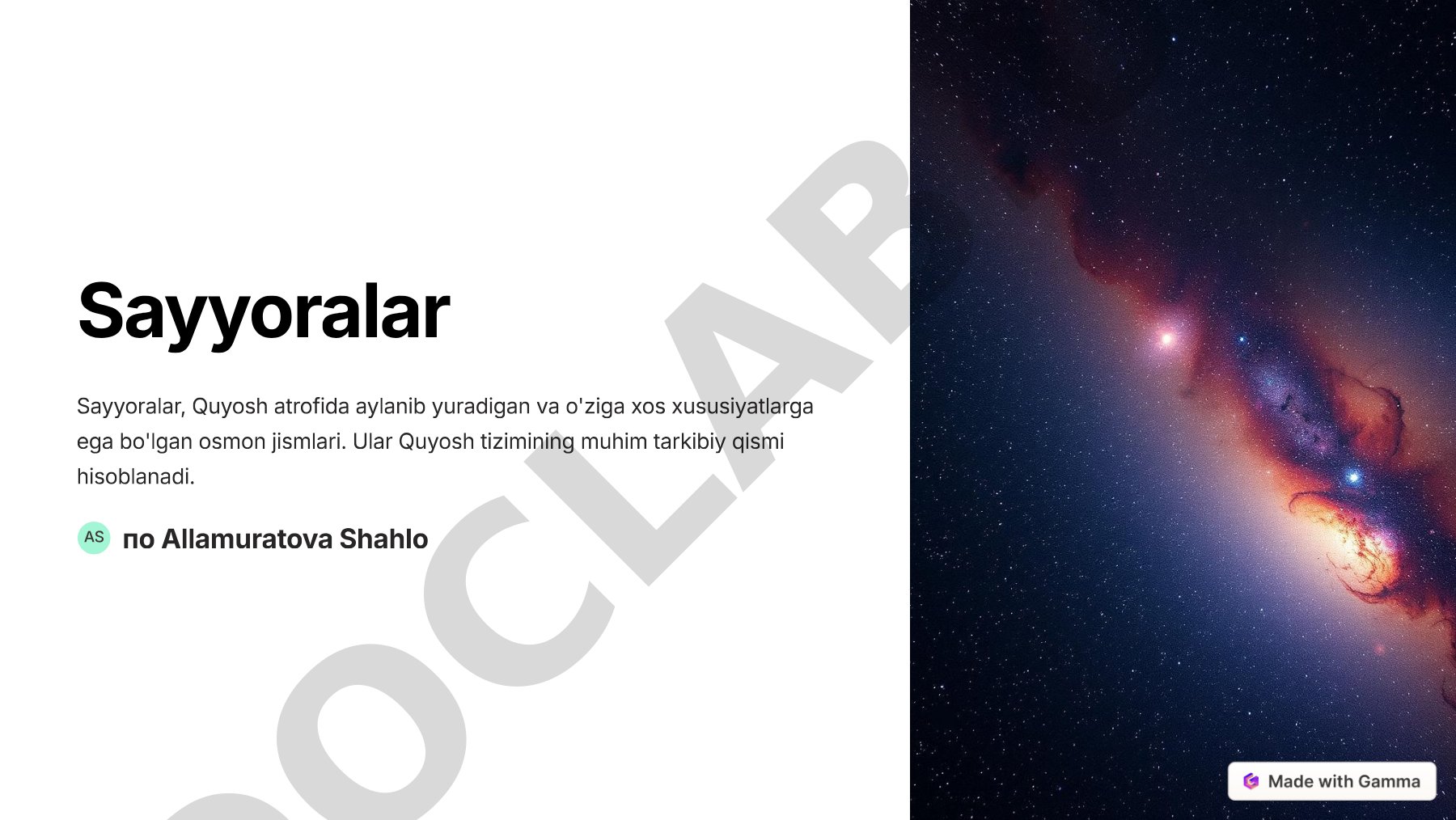 Quyosh tizimidagi sayyoralar, ularning o'lchami, tuzilishi va o'rganish tarixi haqida