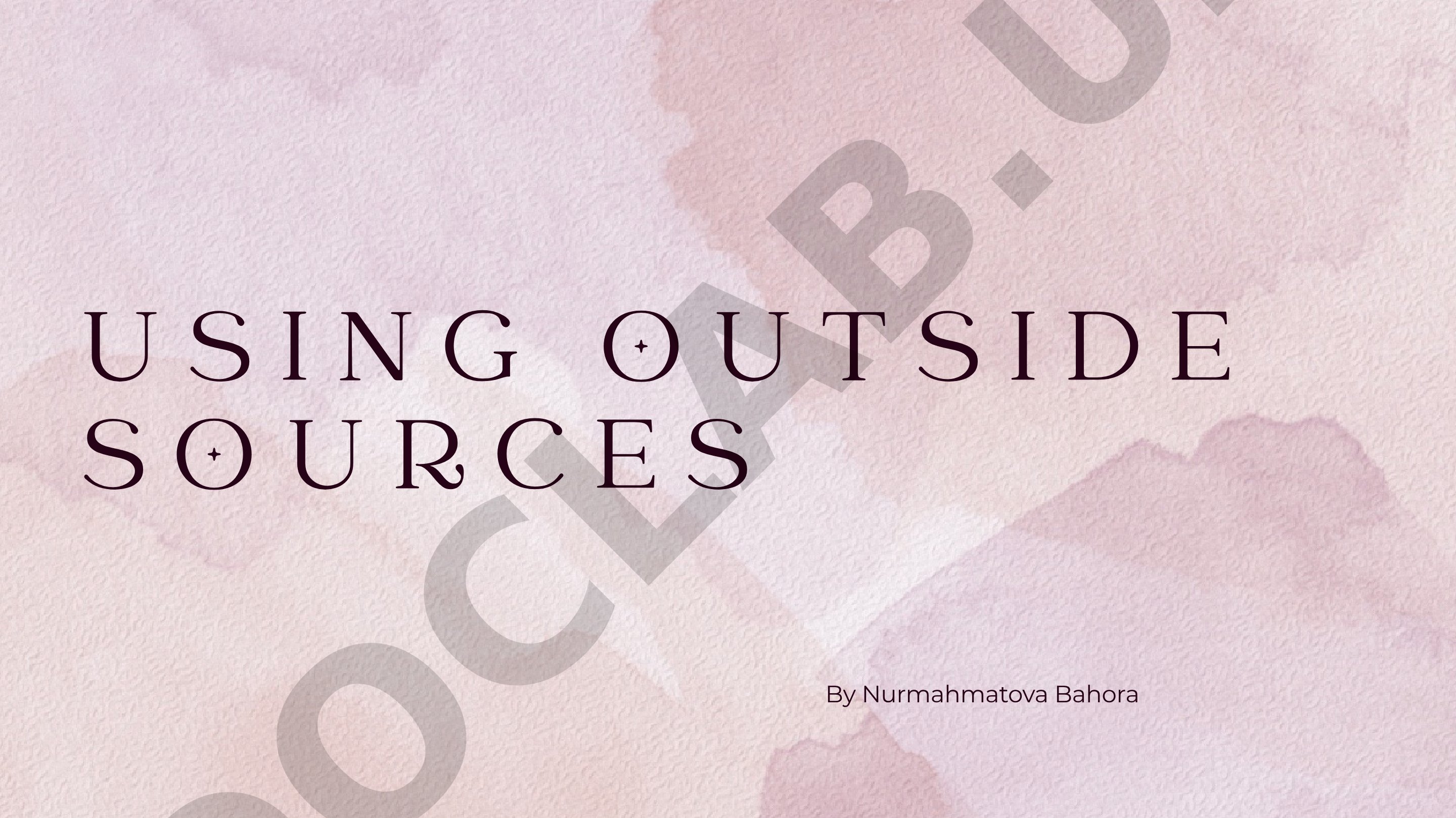 Using outside sources