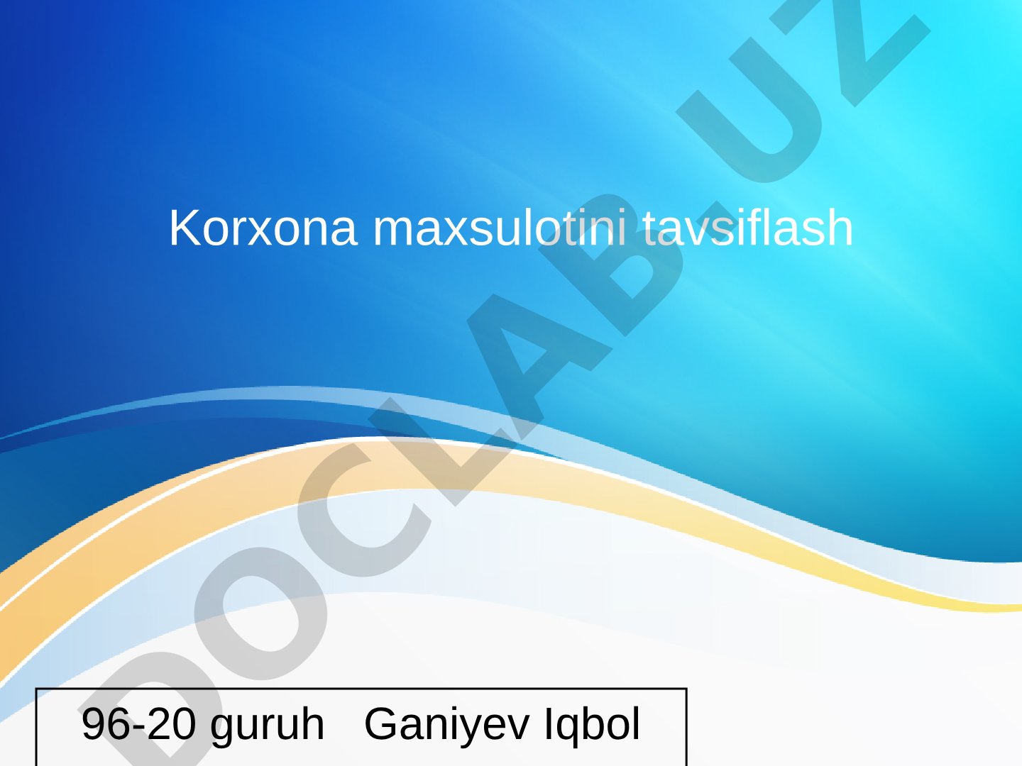 Mahsulot sifati, qadoqlanishi, imidji, raqobatchilar va hayotiylik davri yoritilgan