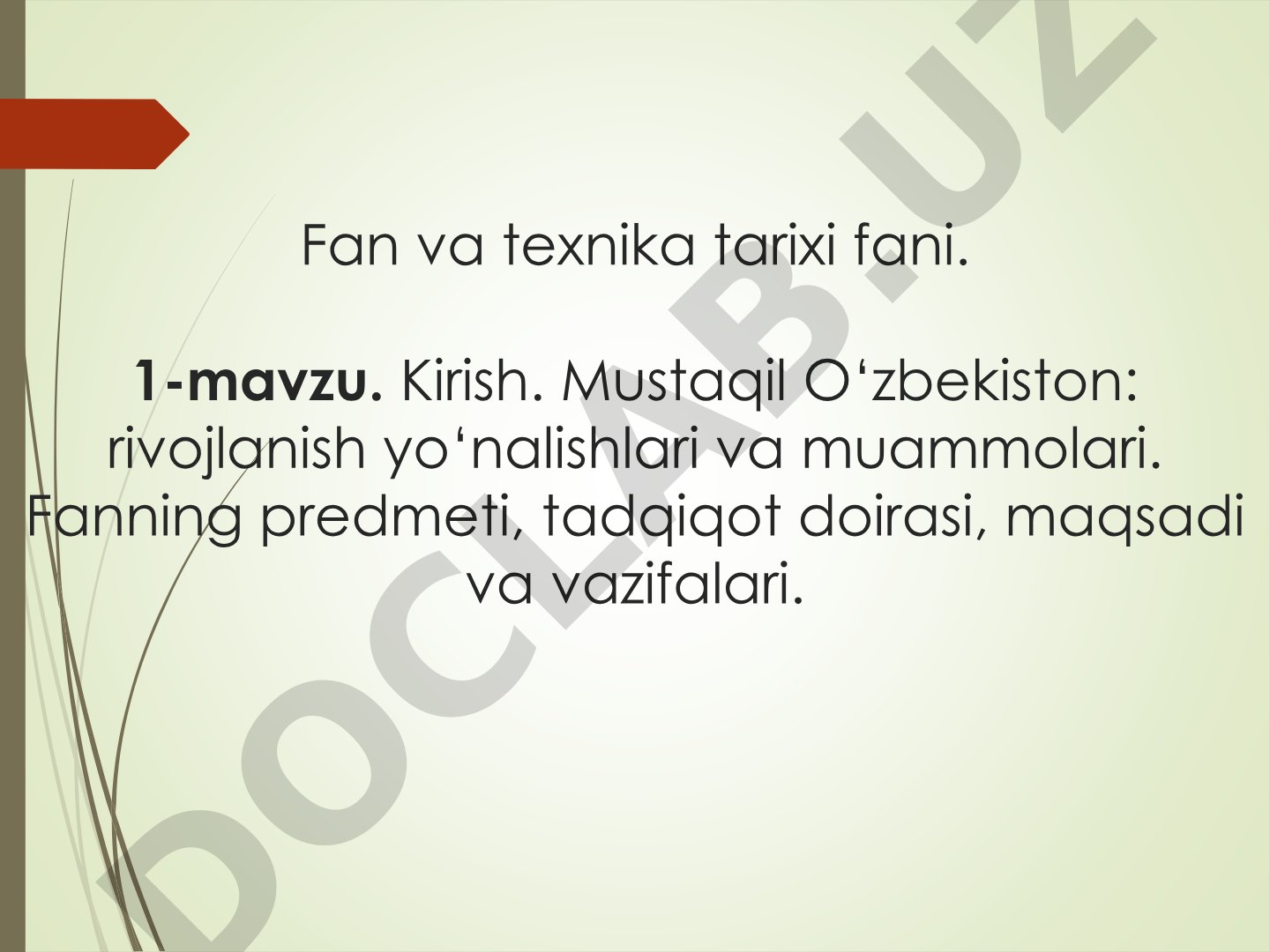 Mustaqil O‘zbekiston: rivojlanish yo‘nalishlari va muammolari