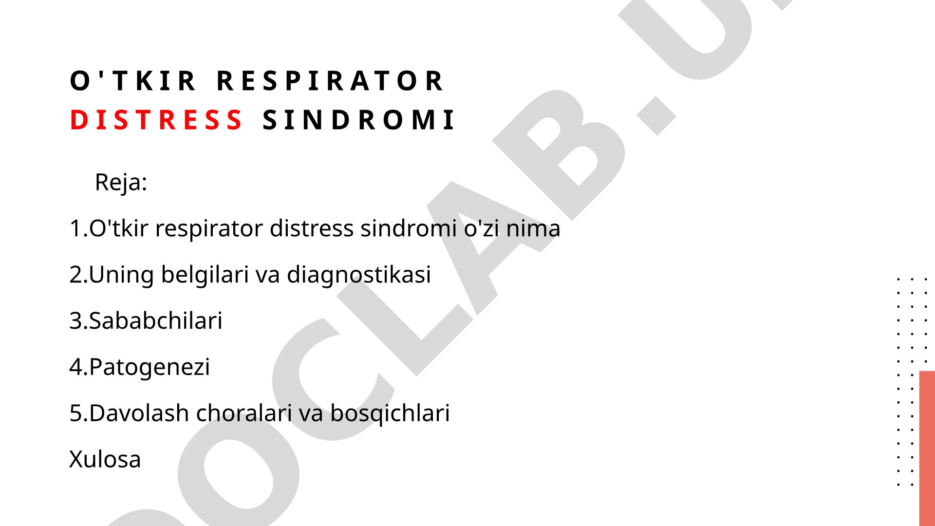 O'tkir respirator distress sindromi