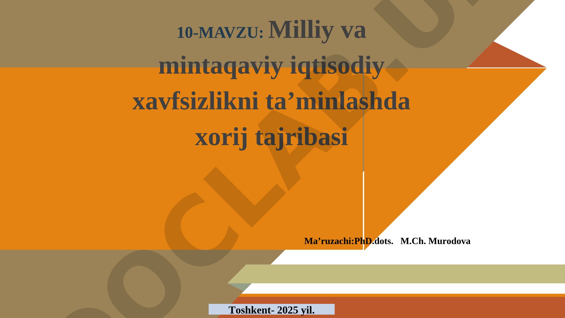 Milliy va mintaqaviy iqtisodiy xavfsizlikni ta’minlashda xorij tajribasi
