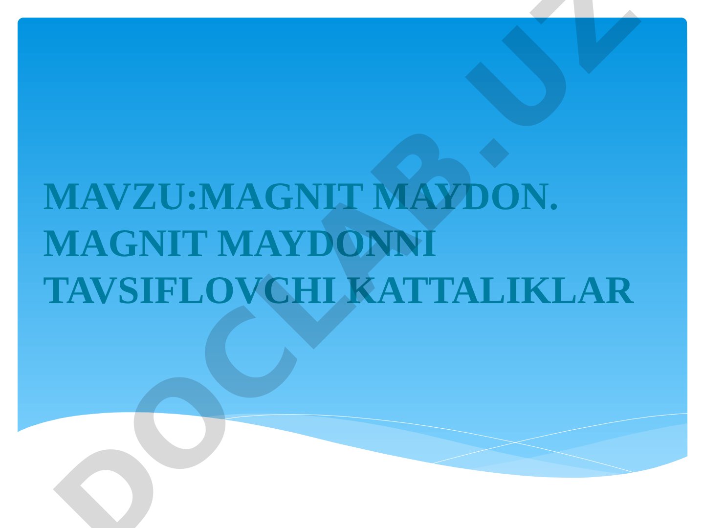 MAGNIT MAYDON. MAGNIT MAYDONNI TAVSIFLOVCHI KATTALIKLAR
