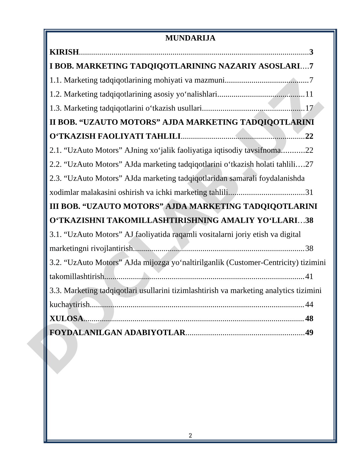 Marketing tadqiqotlarining turlari va usullari