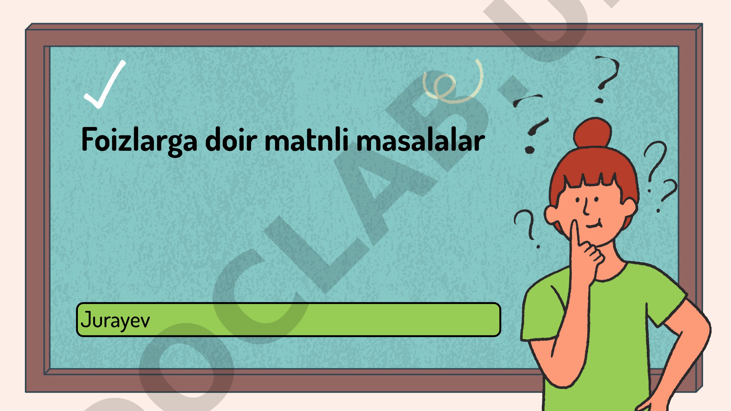 Foizlarga doir matnli masalalar