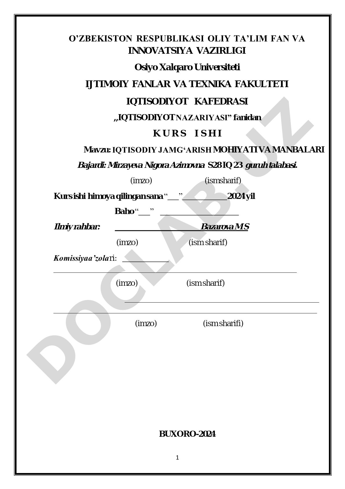 Iqtisodiy jamgʻarish mohiyati va manbalari