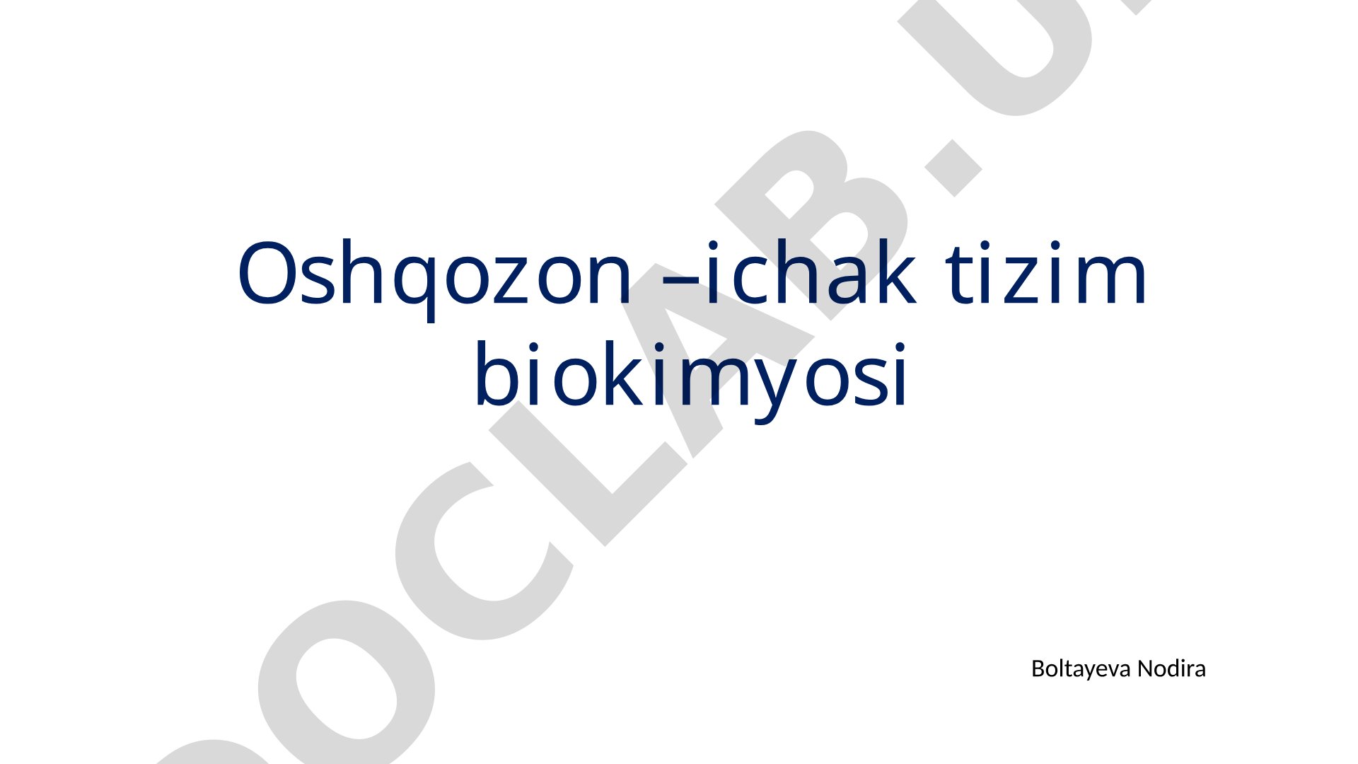 Oshqozon-ichak tizim biokimyosi: So'lakning funktsiyalari