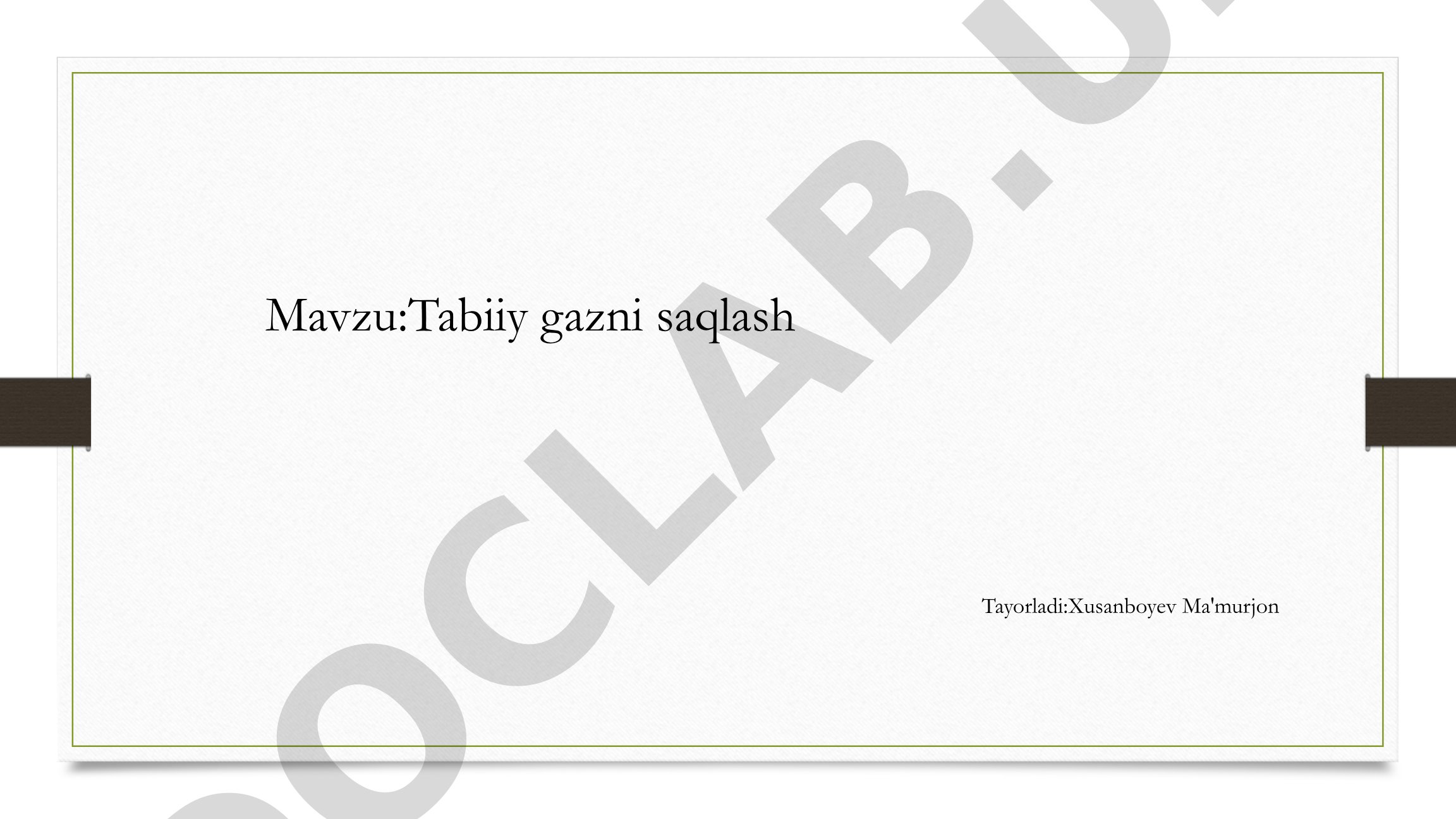 Tabiiy gazni saqlash