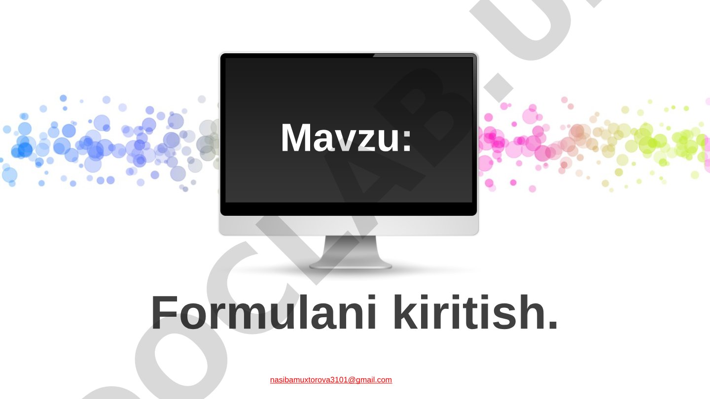 Formulani kiritish