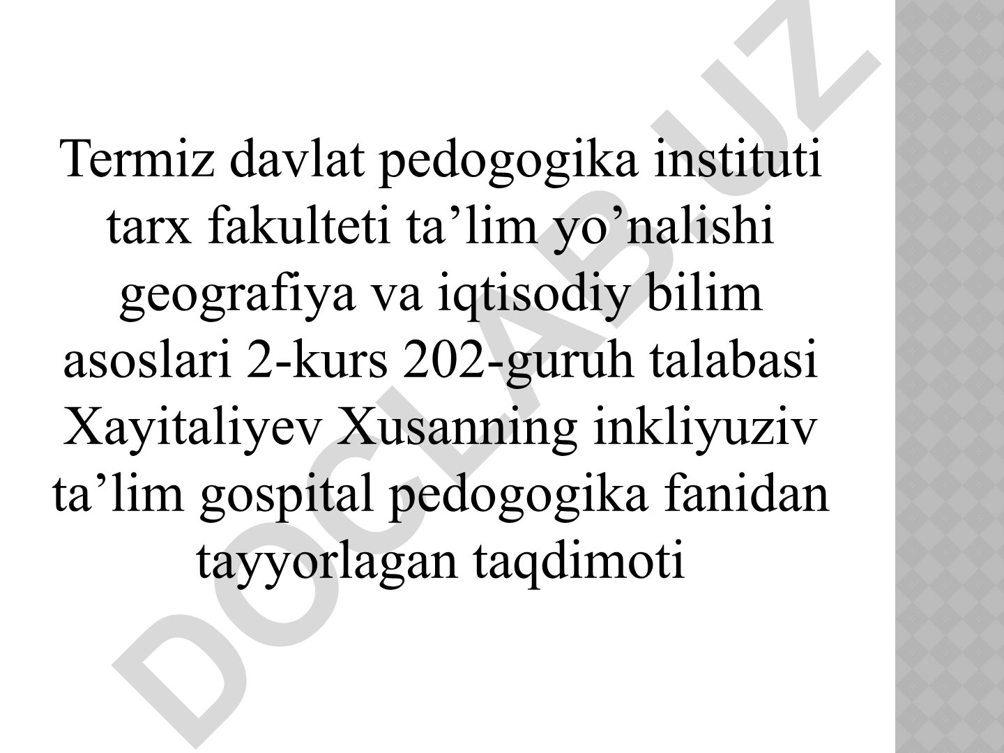 Alohida yordamga muhtoj bolalarning inklyuziv ta’limi yangi ta’limiy amaliyot sifatida