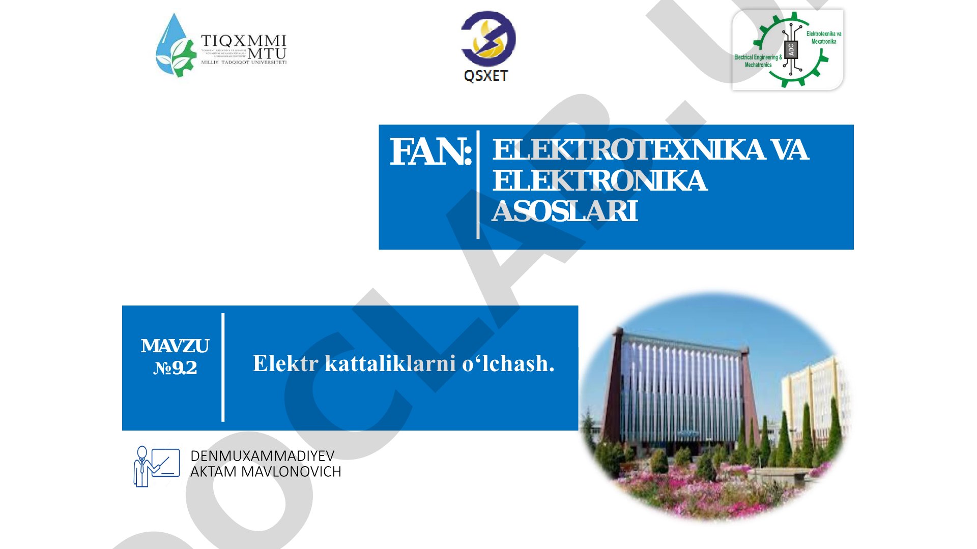 Elektr kattaliklarni o'lchash