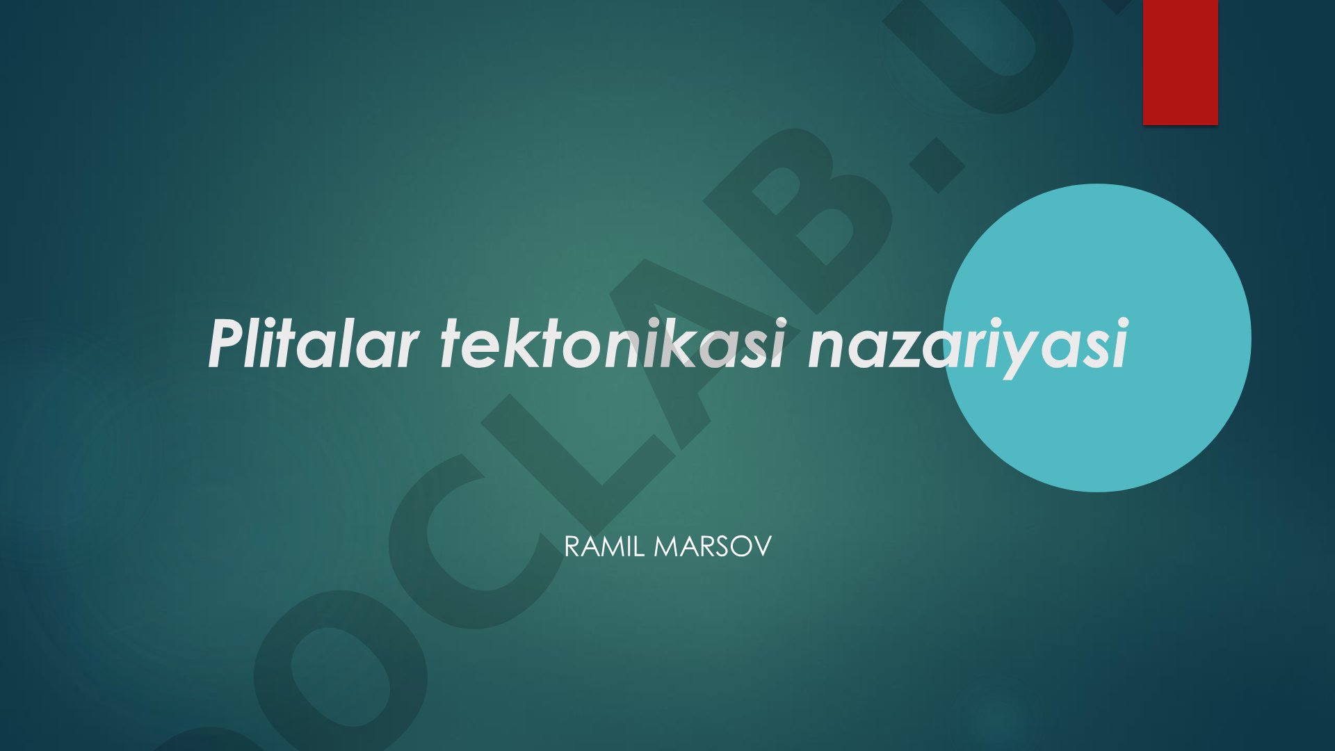 Plitalar tektonikasi nazariyasi