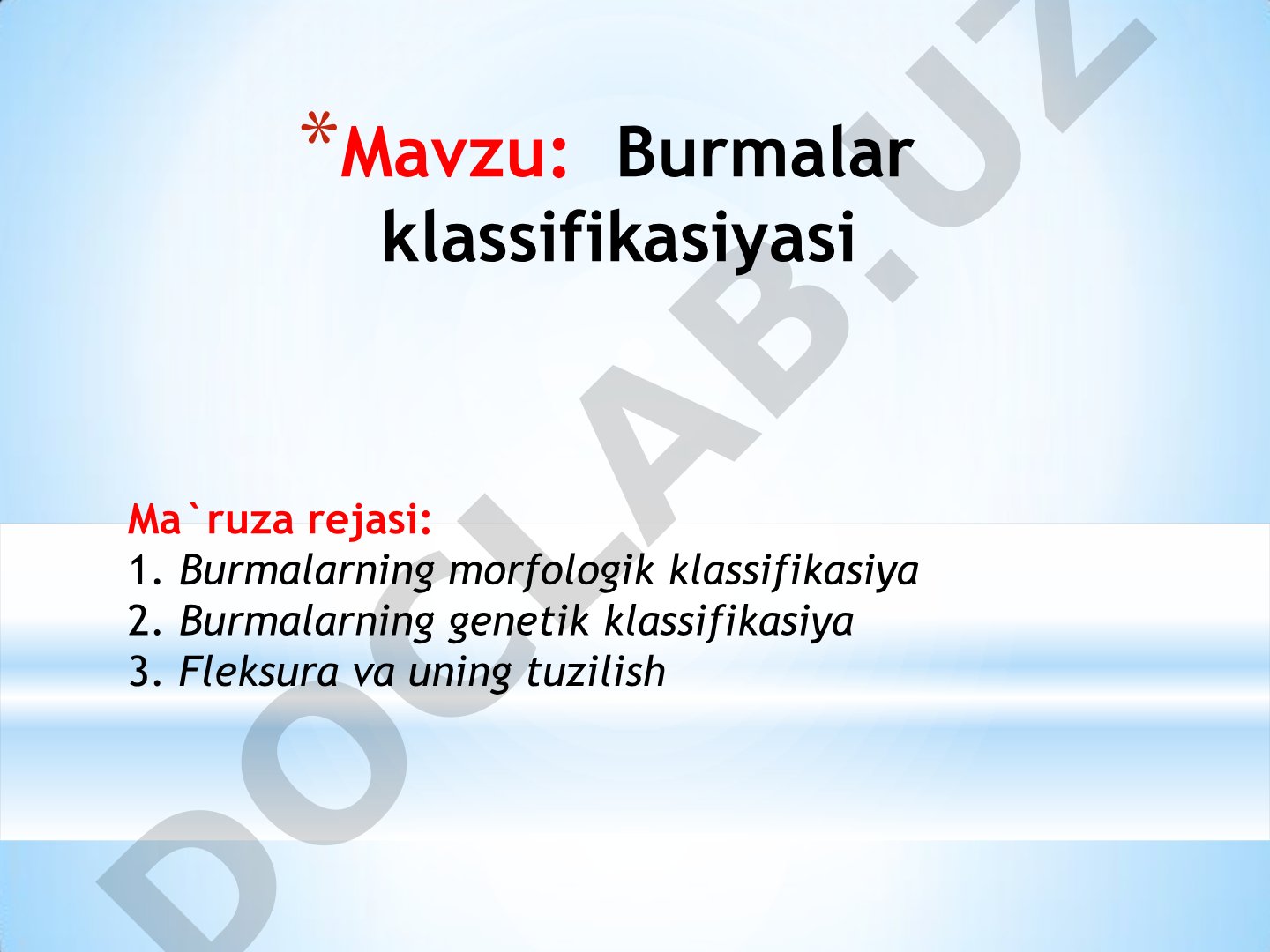 Burmalar klassifikasiyasi