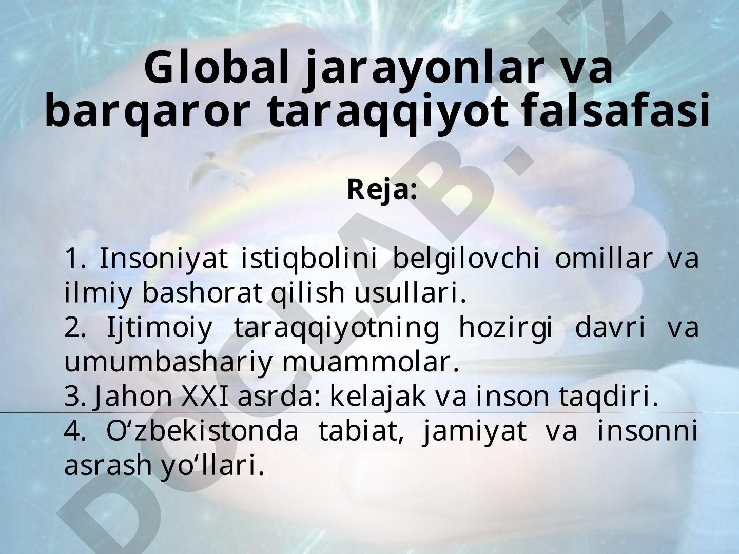 Global jarayonlar va barqaror taraqqiyot falsafasi