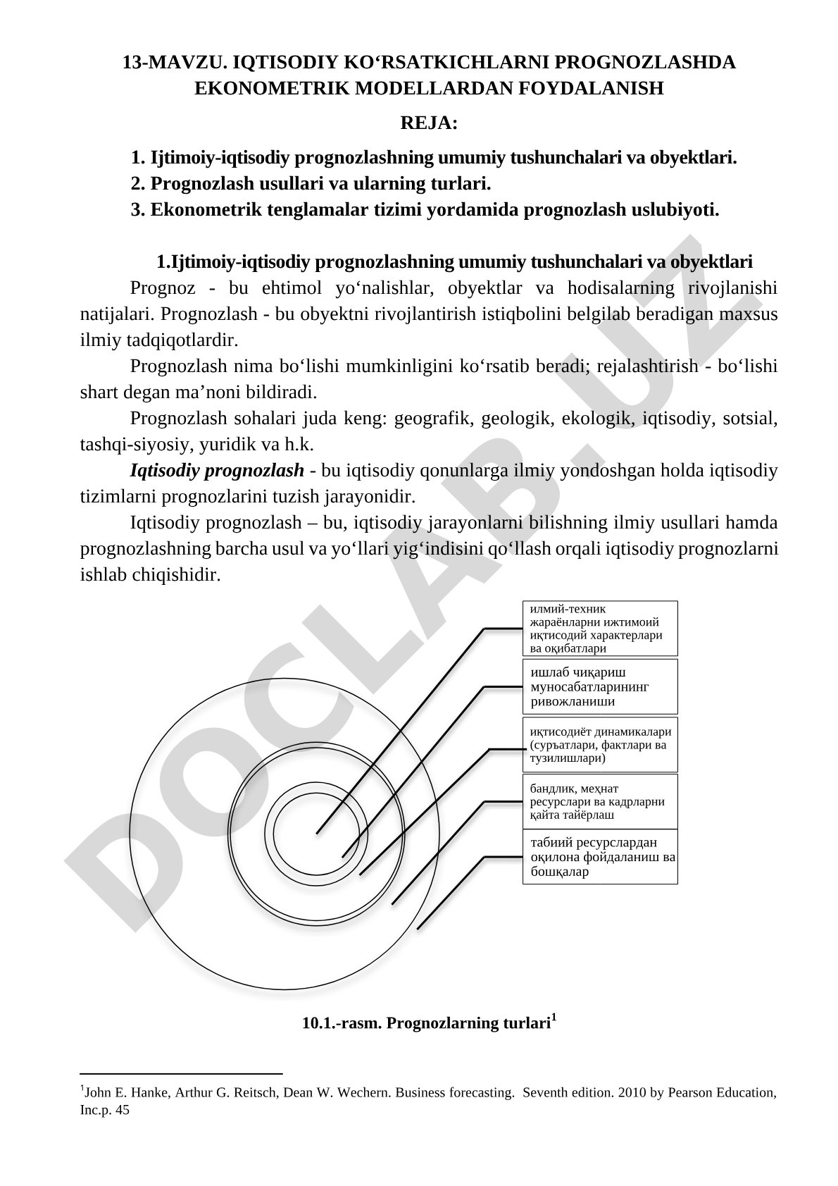 Iqtisodiy ko‘rsatkichlarni prognozlashda ekonometrik modellardan foydalanish