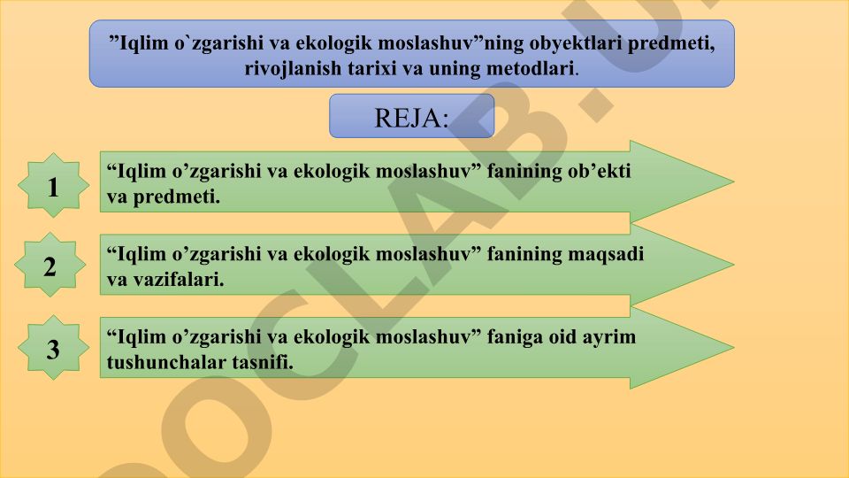 Iqlim o'zgarishi va ekologik moslashuv fanining asoslari