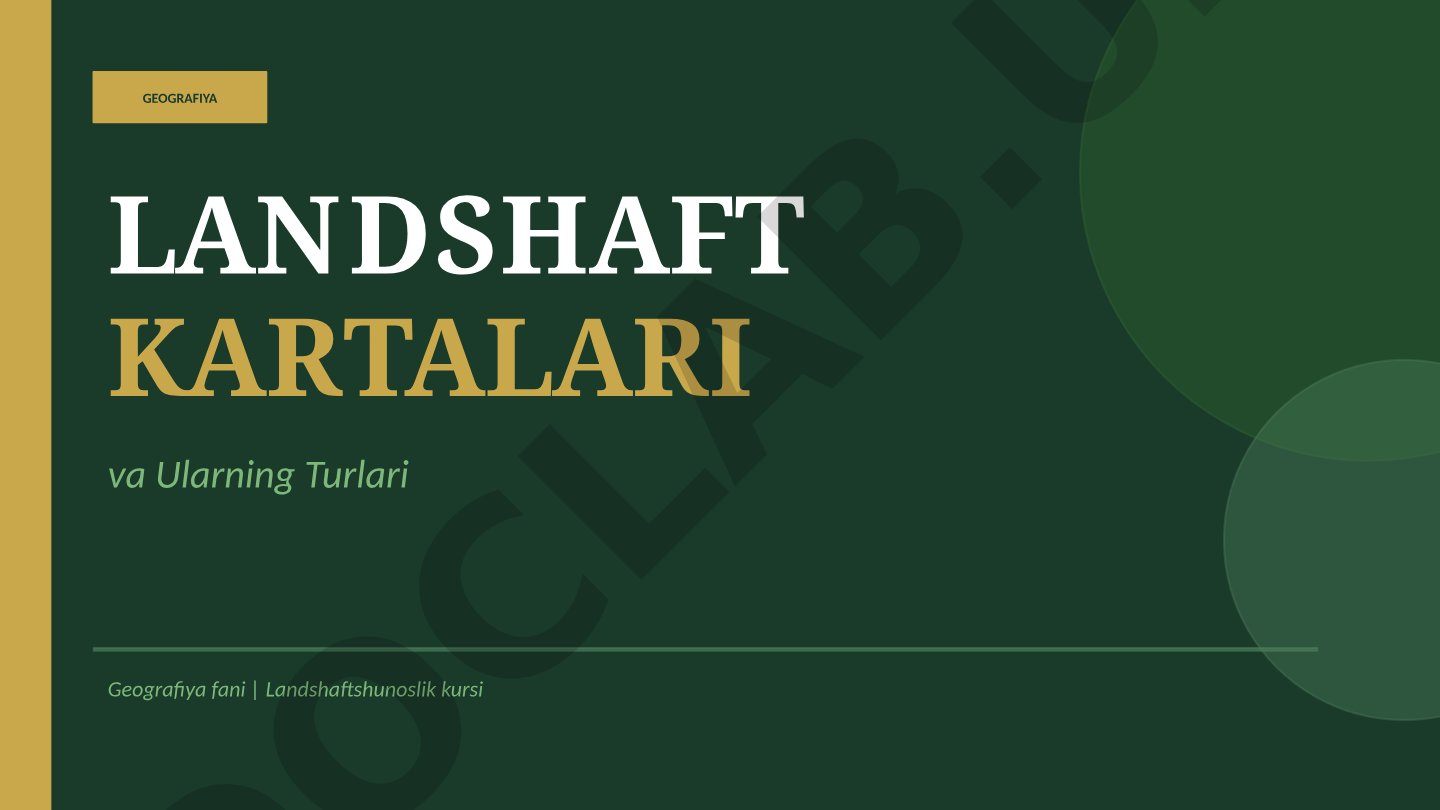 Geografiya landshaft kartalari va ularning turlari