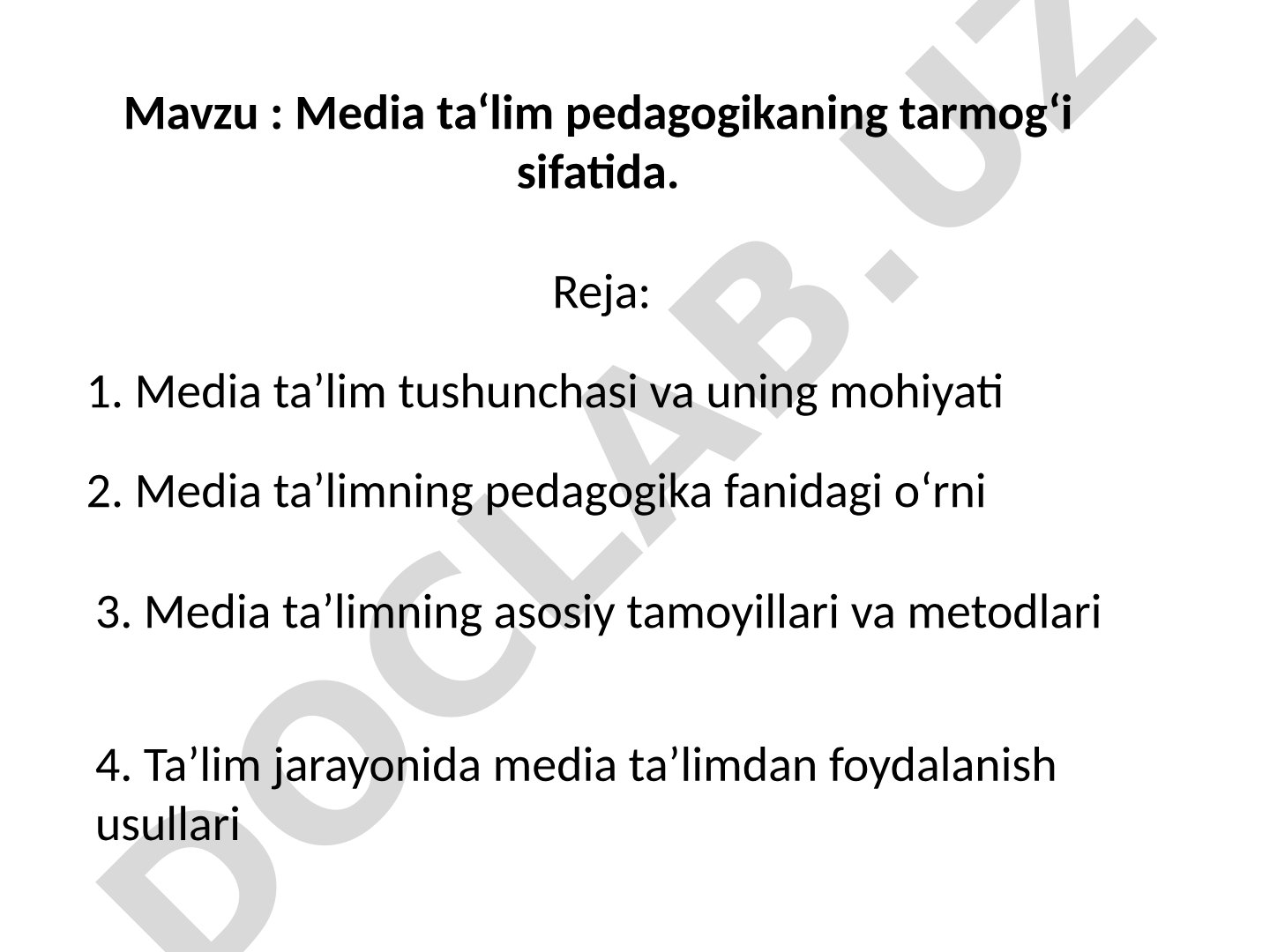 Media ta‘lim pedagogikaning tarmog‘i sifatida