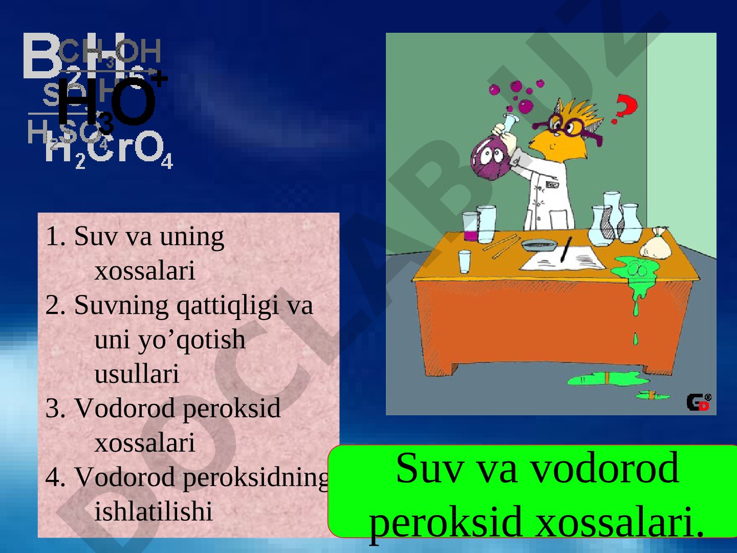 Suv va vodorod peroksid xossalari