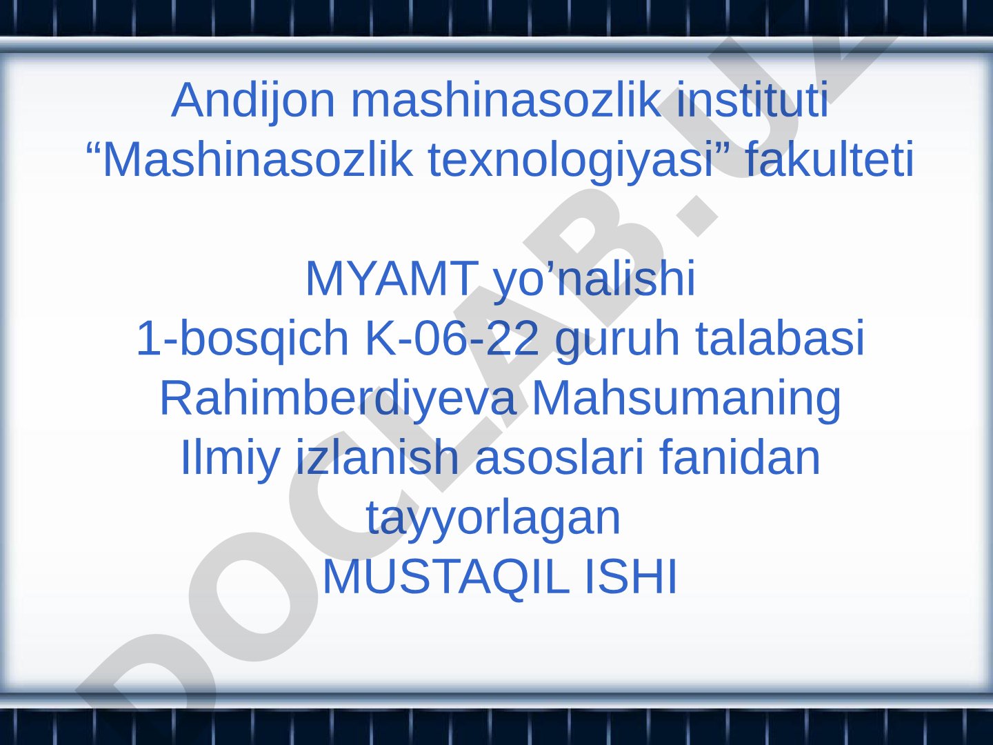 Ilmiy izlanish-tadqiqot faoliyatini takomillashtirish va hozirgi vaqtda qo'yilgan vazifalar