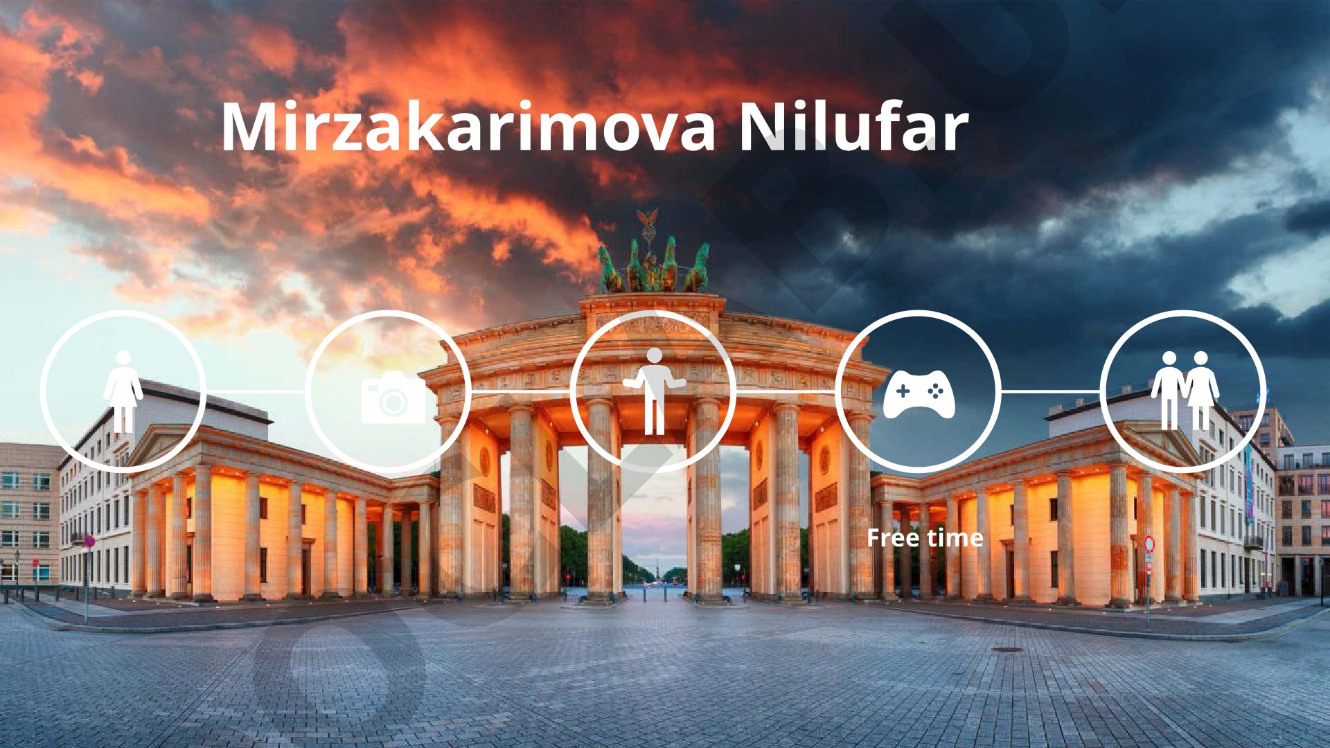 Slides about free time activities and photos