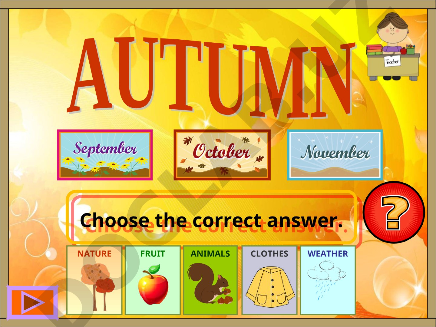 Nature fruit animals clothes weather